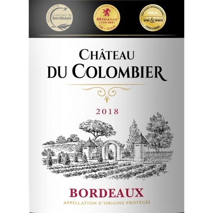 Château du Colombier 2018 Bordeaux - Vino tinto de Burdeos 1