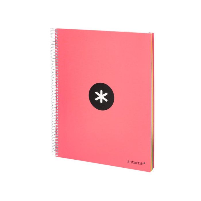 Cuaderno Espiral A4 Micro Antartik Tapa Forrada 120H 90 gr Liso 5 Bandas 4 Taladros Color Coral 3