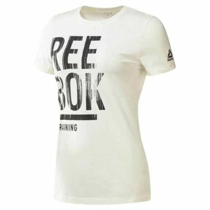 Camiseta de Manga Corta Mujer Reebok Training Split Tee Blanco 0 Camiseta de Manga Corta Mujer Reebok Training Split Tee Blanco 0