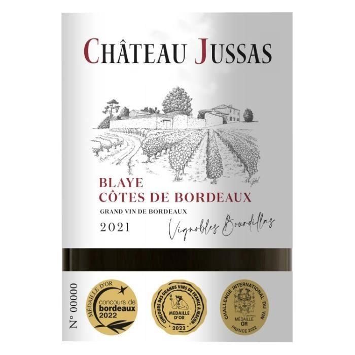 Château Jussas 2021 Blaye Côtes de Bordeaux - Vino tinto de Burdeos 1