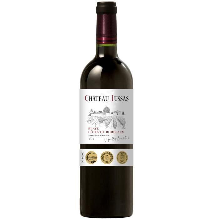 Château Jussas 2021 Blaye Côtes de Bordeaux - Vino tinto de Burdeos 2