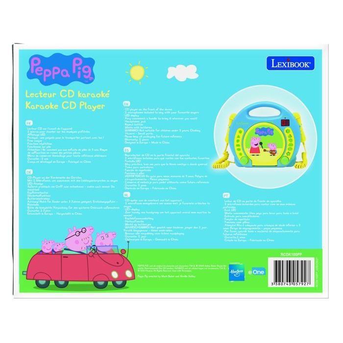 Lexibook Peppa Pig Reproductor CD Karaoke para Niñas con 2 Micrófonos, Pantalla LED, Asa Portátil y Funciona a Pilas 3 Lexibook Peppa Pig Reproductor CD Karaoke para Niñas con 2 Micrófonos, Pantalla LED, Asa Portátil y Funciona a Pilas 3