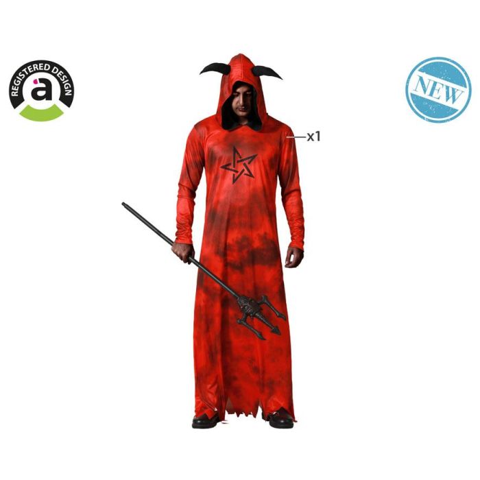 Disfraz Demonio Rojo con Túnica y Capucha para Hombre Adulto 0 Disfraz Demonio Rojo con Túnica y Capucha para Hombre Adulto 0