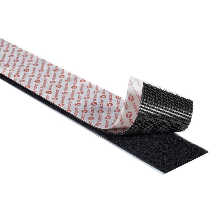 Cinta de Doble Cara Velcro Negro 50 mm x 5 m Extrafuerte 1