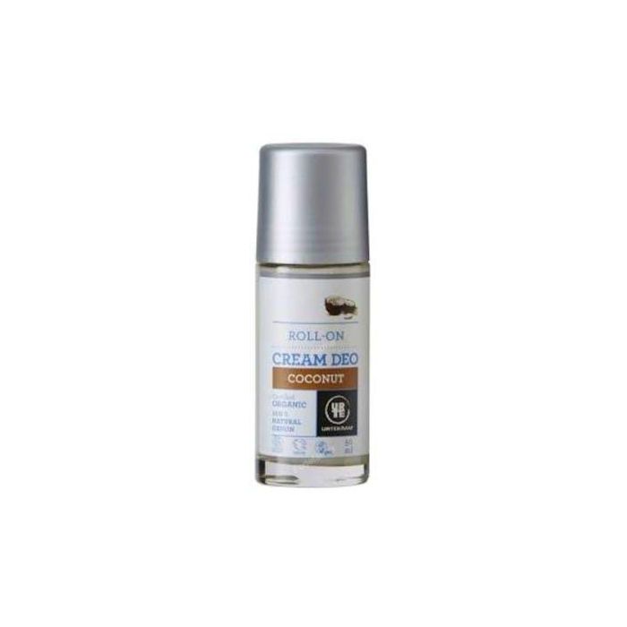 URTEKRAM Desodorante Coco Roll-On 50ml Eco Vegan, con aceite de coco y ácido hialurónico, COSMOS ORGANIC