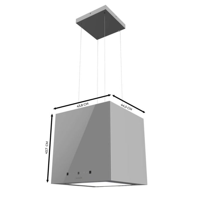 Cecotec Campana isla Bolero Flux CCT 448000 vidrio gris A++ 800m³/h táctil 13