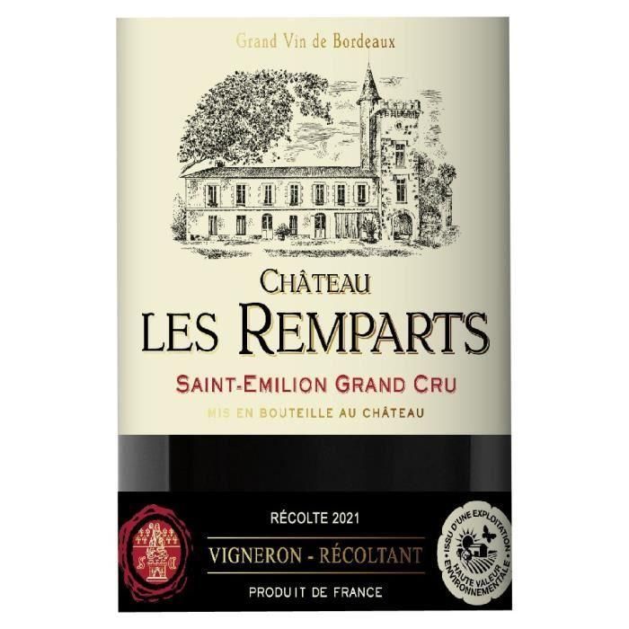 Château Les Remparts 2021 Saint-Emilion Grand Cru - Vino tinto Burdeos 1