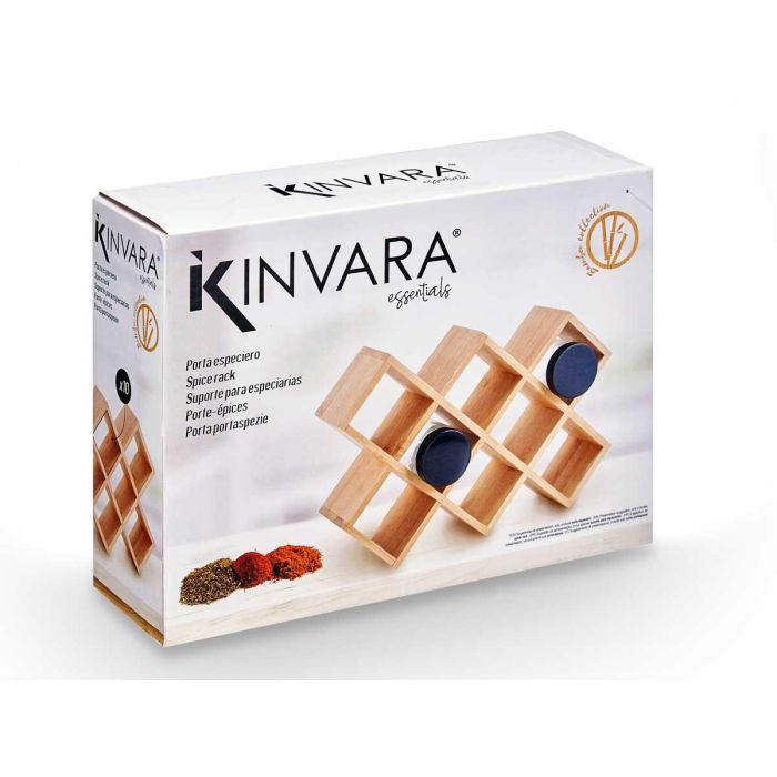 Portaespeciero Bambu 10 Botellas Kinvara 24X16CM (12 Unidades) 2 Portaespeciero Bambu 10 Botellas Kinvara 24X16CM (12 Unidades) 2