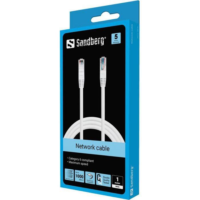 Cable de Red Rígido UTP Categoría 6 Sandberg 506-93 Blanco 1 m 1 Cable de Red Rígido UTP Categoría 6 Sandberg 506-93 Blanco 1 m 1