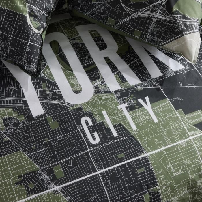 Today TOD3574641268596 Juego de cama JAVA 240x220 cm Algodón Estampado New York Verde 2