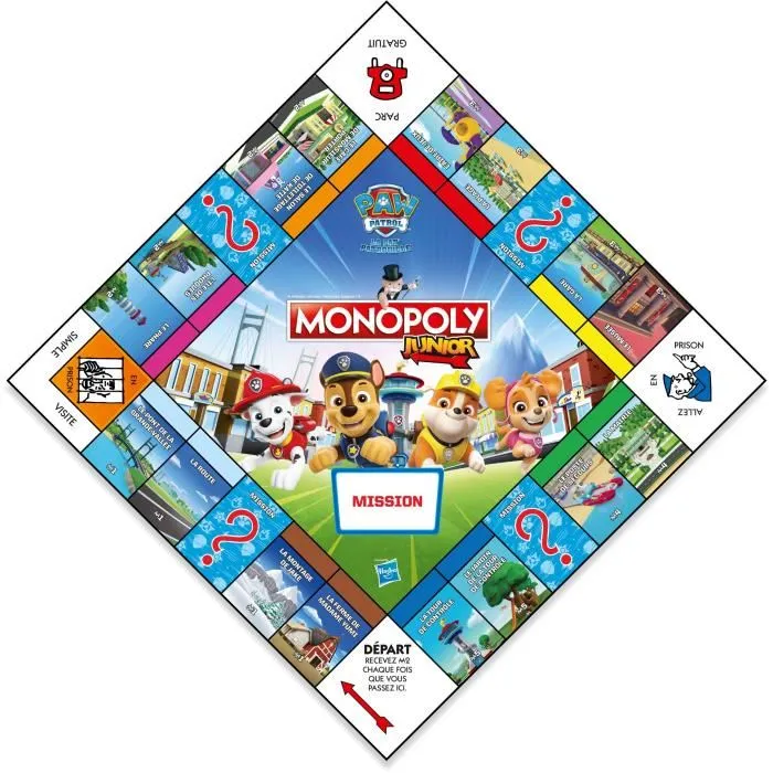 Winning Moves Paw Patrol Junior Monopoly - HAS1698740123917 - Juego de mesa con personajes de la Patrulla Canina 2