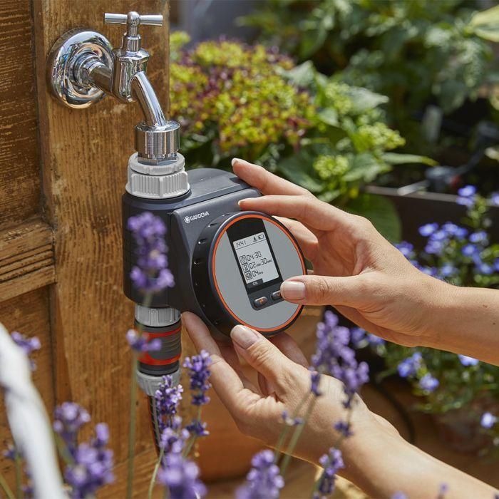 Gardena Programador de Riego Flex para Grifos 20/27 y 26/34 - Fácil Programación, Ciclos Cortos para Macetas, Módulo Extraíble 1