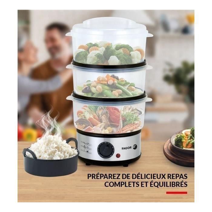 FAGOR FG9122 Vaporera 7.5L - 3 cestas de vapor con cestas - Temporizador: 60 min 1 FAGOR FG9122 Vaporera 7.5L - 3 cestas de vapor con cestas - Temporizador: 60 min 1