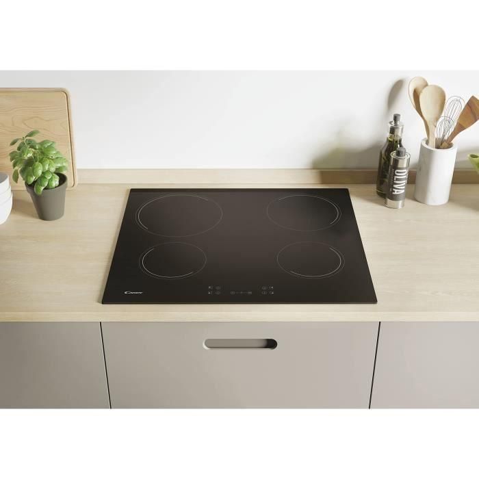 CANDY CH64CCB - Placa vitrocerámica - 4 zonas - 6500 W - W 56 x D 49 cm - Revestimiento de vidrio - Negro 1 CANDY CH64CCB - Placa vitrocerámica - 4 zonas - 6500 W - W 56 x D 49 cm - Revestimiento de vidrio - Negro 1