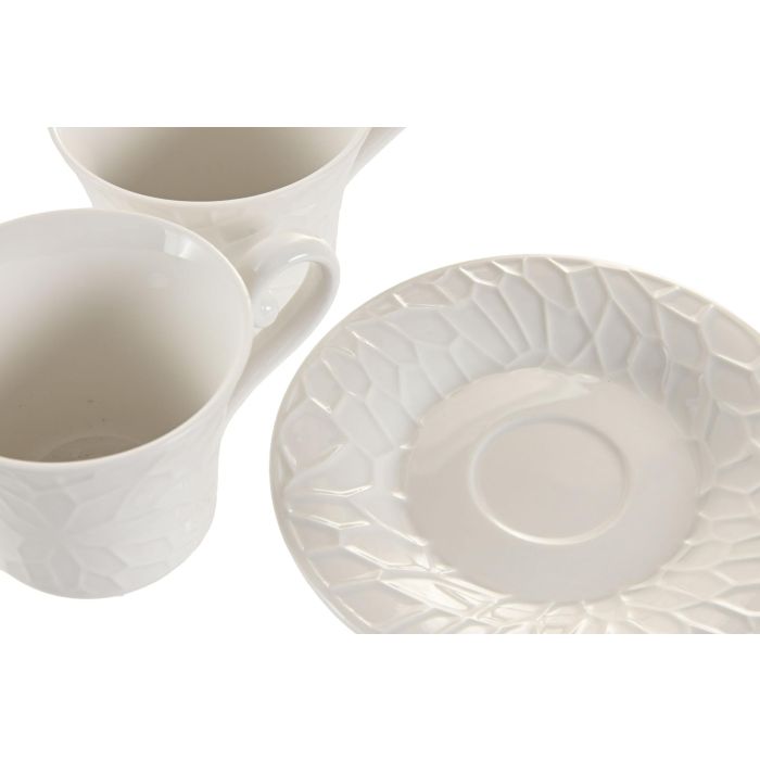 Juego de Tazas de Café Home ESPRIT Blanco Bambú Porcelana 200 ml 4 Juego de Tazas de Café Home ESPRIT Blanco Bambú Porcelana 200 ml 4