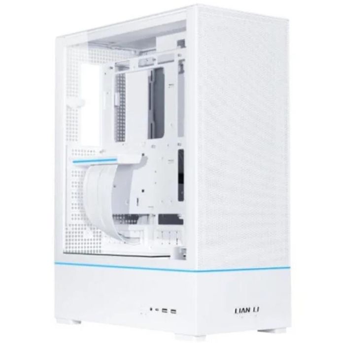 Lian Li SUP01 Caja Ordenador Gaming ATX Cristal Templado Blanco - Diseño Vertical Compacto con Refrigeración Optimizada
