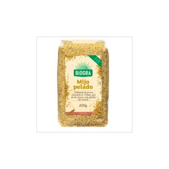 BIOGRA Mijo Pelado Bio 500g - Rico en Hierro, Apto Vegano y para Anemia, Sin Lactosa