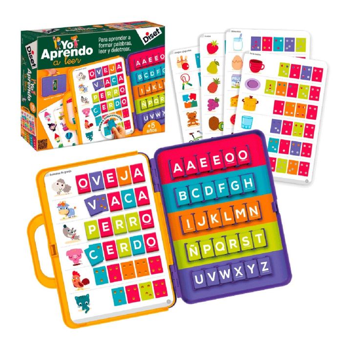 Diset 63715 Yo Aprendo A Leer - Maletín Educativo para la Lectoescritura y Formar Palabras, Auto-Correctivo, 90 Palabras, +5 Años Diset 63715 Yo Aprendo A Leer - Maletín Educativo para la Lectoescritura y Formar Palabras, Auto-Correctivo, 90 Palabras, +5 Años