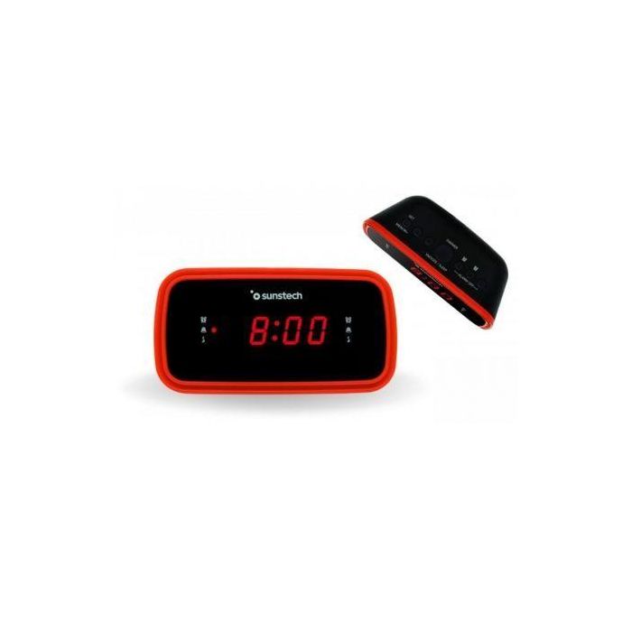Sunstech FRD60RD Despertador Radio FM PLL con 10 Presintonías, Alarma Dual, Pantalla LED 0.6'' y 3 Modos 2