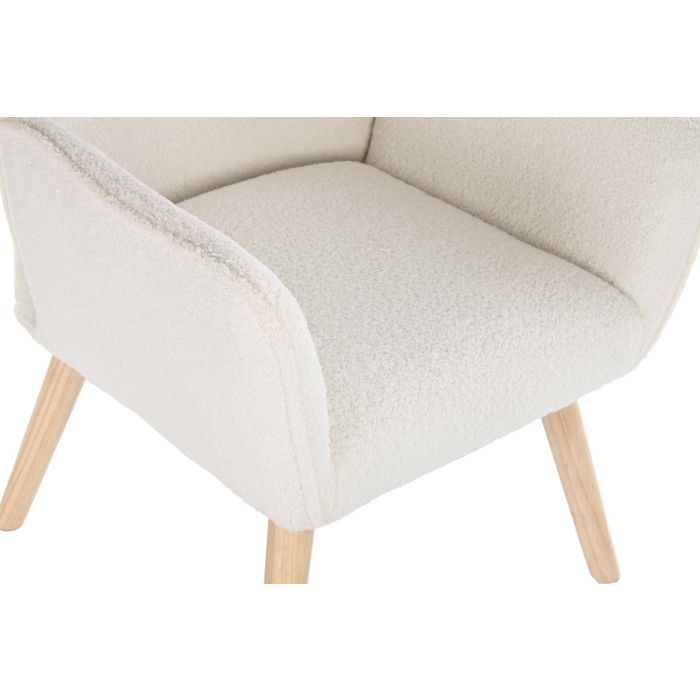 DKD Home Decor Butaca Scandi Crema Natural 75 x 96 x 65 cm 1