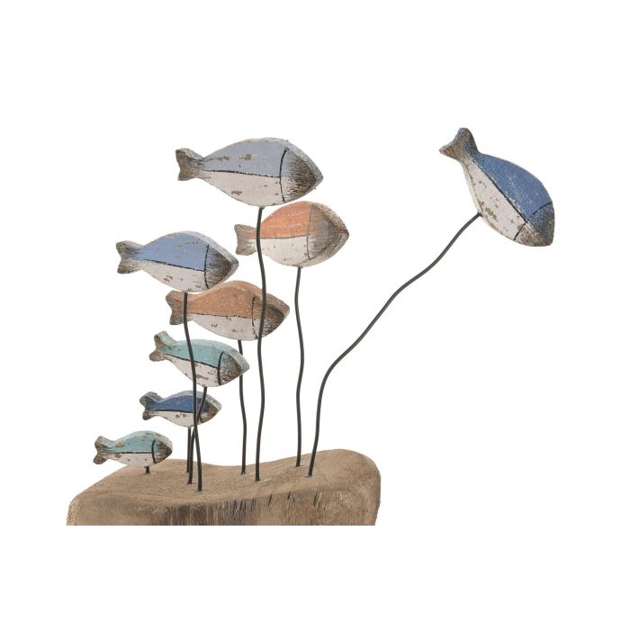 DKD Home Decor Decoración Multicolor Peces 7.5 x 24 x 14 cm (4 Unidades)