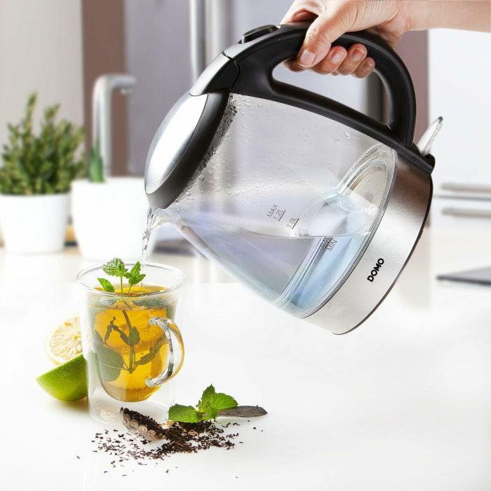 Hervidor DOMO DO9218WK Plateado Acero Inoxidable Cristal 2200 W 1,2 L 6 Hervidor DOMO DO9218WK Plateado Acero Inoxidable Cristal 2200 W 1,2 L 6