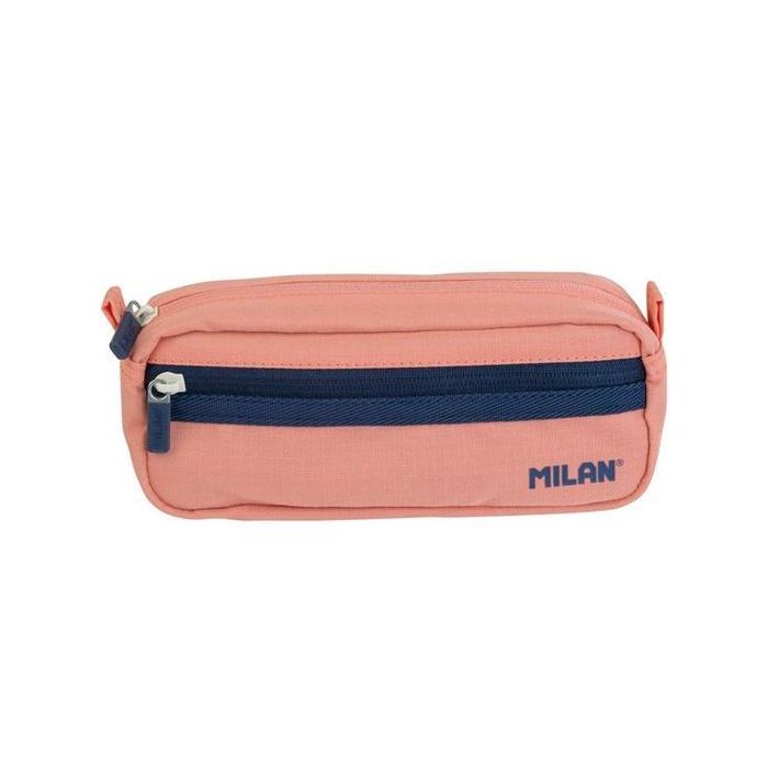 Bolso Escolar Portatodo Milan Serie 1918 2 Cremalleras Color Rosa 210x85x61 mm