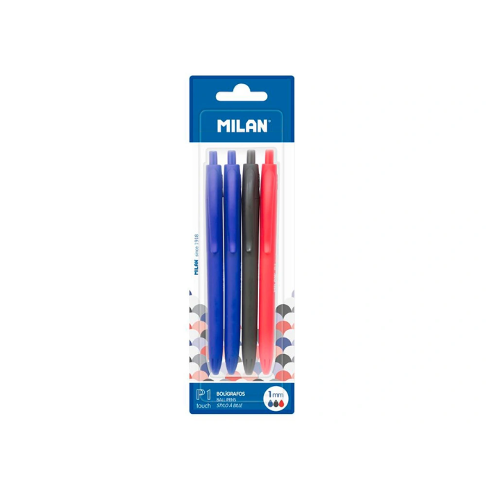 Milan Bolígrafo P1 Touch Surtidos Blister -4U- 1
