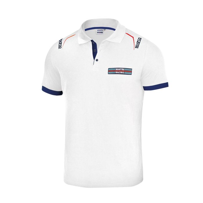 Sparco S01276MRBI3L Polo Martini-R Talla L Blanco 100% Algodón