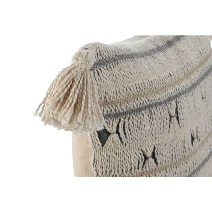 Cojin Boho DKD Home Decor Gris Blanco 45 x 45 cm (2 Unidades) 1