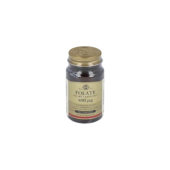 SOLGAR Folato (L-Metilfolato Cálcico como Metafolin) 400 mcg, 50 Comprimidos. Apto para Veganos y Embarazadas