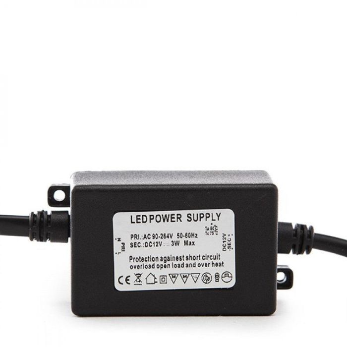 Driver IP67 3W 90-264VAC/12VDC Conector Hembra 1 Driver IP67 3W 90-264VAC/12VDC Conector Hembra 1