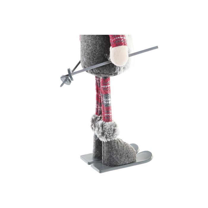 DKD Home Decor Figura Navidad Tradicional Gris Rojo Poliester 2 Unidades 12 x 46 x 16 cm 2