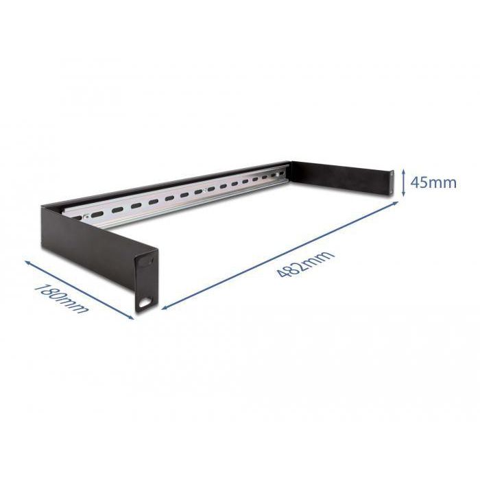 Delock 19″ DIN rail Panel 1U negro 1 Delock 19″ DIN rail Panel 1U negro 1