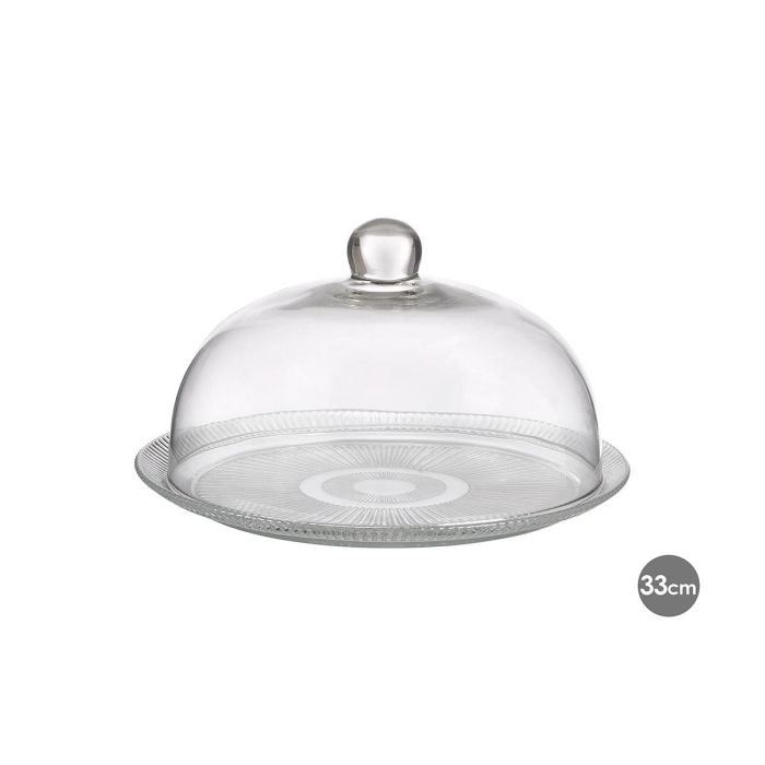 Vivalto Tartera con Tapa de Vidrio 33 cm Transparente (Set de 2)
