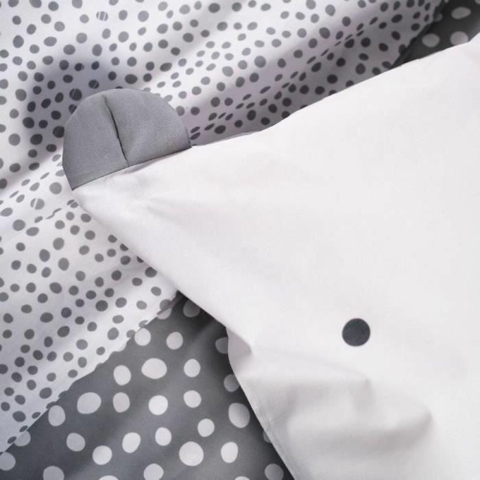 Today TOD3574641208295 Juego de cama Funda Nórdica 140x200 cm + 2 Fundas Almohada 63x63 cm para 1 persona FUNNY2.6 Gris 2