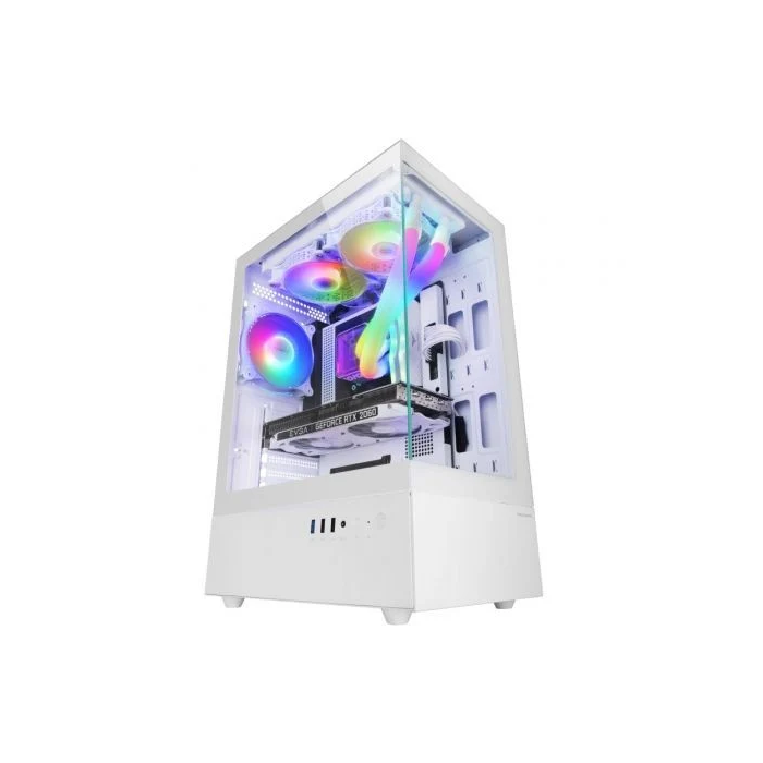 Mars gaming Caja ATX Semitorre Gaming MCX0 Blanca con ARGB y Doble Cristal Templado
