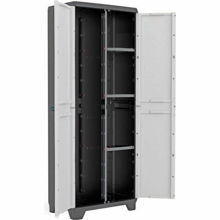 Gabinete de almacenamiento de utilidad lineal KIS - 68 x 39 x 173 cm - Negro y gris