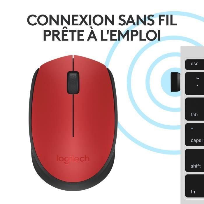 Ratón Inalámbrico Logitech M171/ Hasta 1000 DPI/ Rojo 5