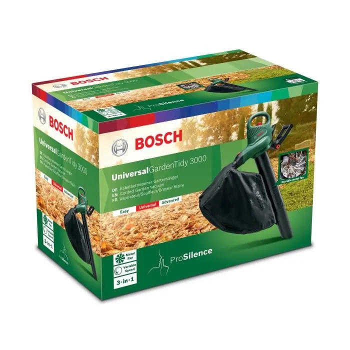 Bosch UniversalGardenTidy 3000 Soplador aspirador de hojas 3000W con bolsa de 50L 2 Bosch UniversalGardenTidy 3000 Soplador aspirador de hojas 3000W con bolsa de 50L 2