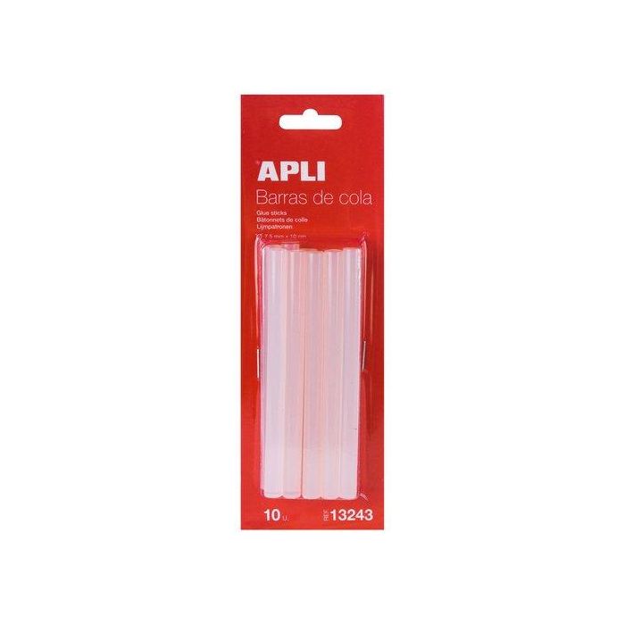 Apli Barras de Cola para Pistola Termofusible Transparentes 7,5 mm x 10 cm - 10 Unidades
