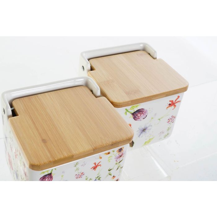 DKD Home Decor Bloom 2021 Salero Shabby Multicolor 12.5 x 12 x 12.5 cm (4 Unidades) 2