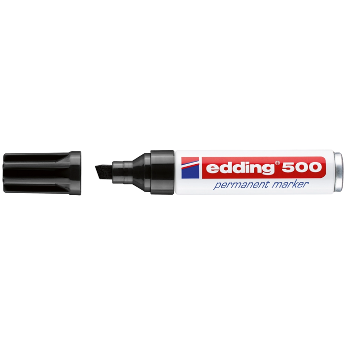 Edding Marcador Permanente 500 Negro (Set de 10) Ideal para Todo Tipo de Materiales (Set de 10) 1