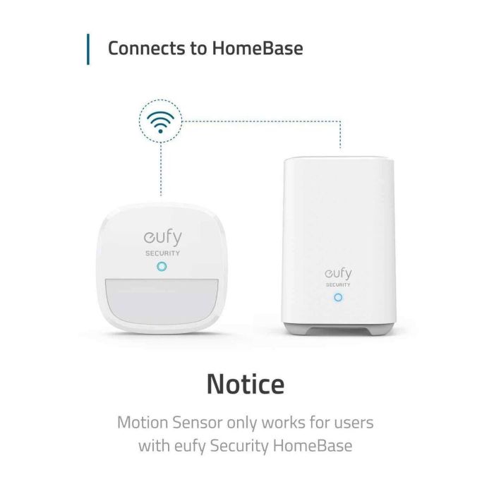 Eufy T8910021 Detector de Movimiento Inalámbrico para Sistema de Alarma de Hogar, Montaje en Pared, 9.1m Alcance, Batería 2 Años, Blanco 18