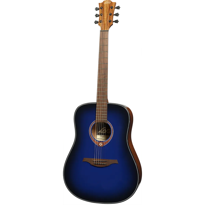 LAG Guitarra Acústica Dreadnought Edición Limitada Blue Burst Azul Tapa Cedro Rojo Macizo Mástil Caoba 2