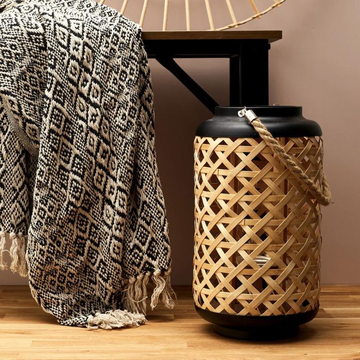 Home Deco Factory Farolillo Mirage Diámetro 21 cm Altura 38.5 cm Material Trenzado Iluminación Tenue 1