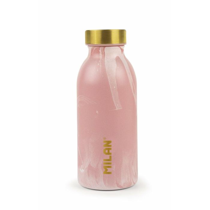Botella Portaliquidos Milan Acero Inoxidable Serie Lava Rosa 350 mL 8