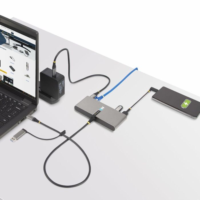 Cable USB Startech 5G2A1SGBB-USB-C-HUB Gris 8 Cable USB Startech 5G2A1SGBB-USB-C-HUB Gris 8