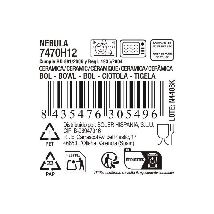 La Mediterranea Bol 1300 ml Ø18.5x10 cm "Nebula" Md 4