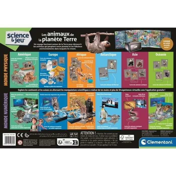 CLEMENTONI - Planeta animales Realidad - Caja científica - Experimentos científicos y actividades virtuales - Moldes, pinturas, 2